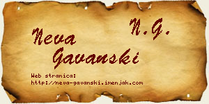 Neva Gavanski vizit kartica